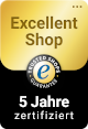 Trsuted Shops - Excellent Shop 5 Jahre zertifiziert